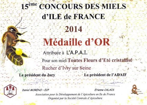 Dipl  me M  daille d  Or juillet 2014
